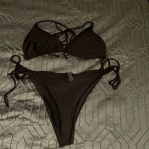 Two piece black swimwear